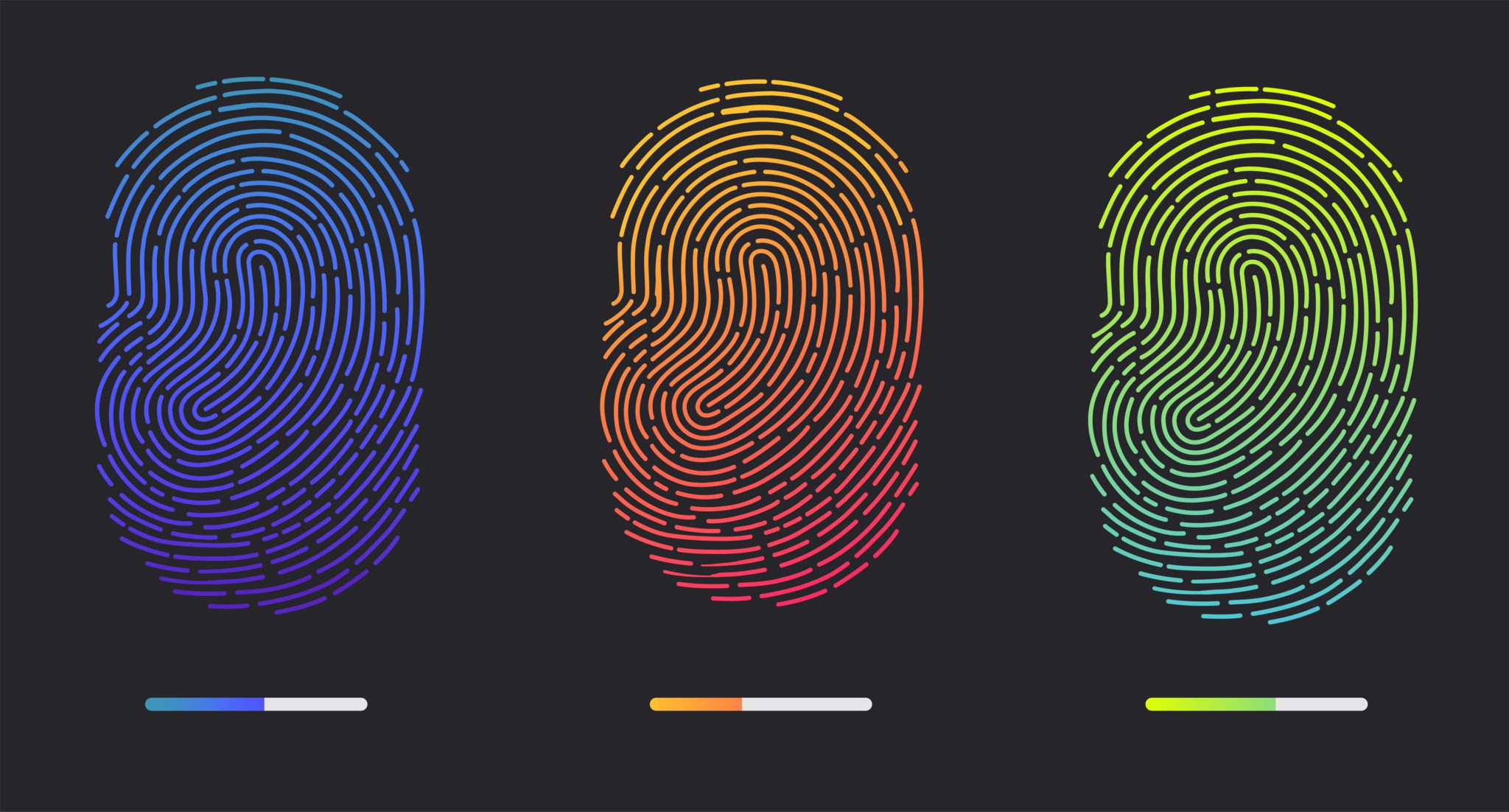 Fingerprints of different colors