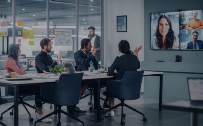 Stock Image Business Meeting with people joining on teams